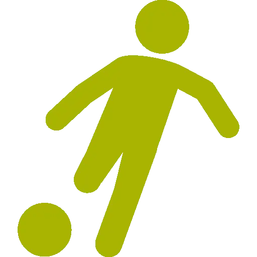 Green Soccer Player Icon Kicking a Ball