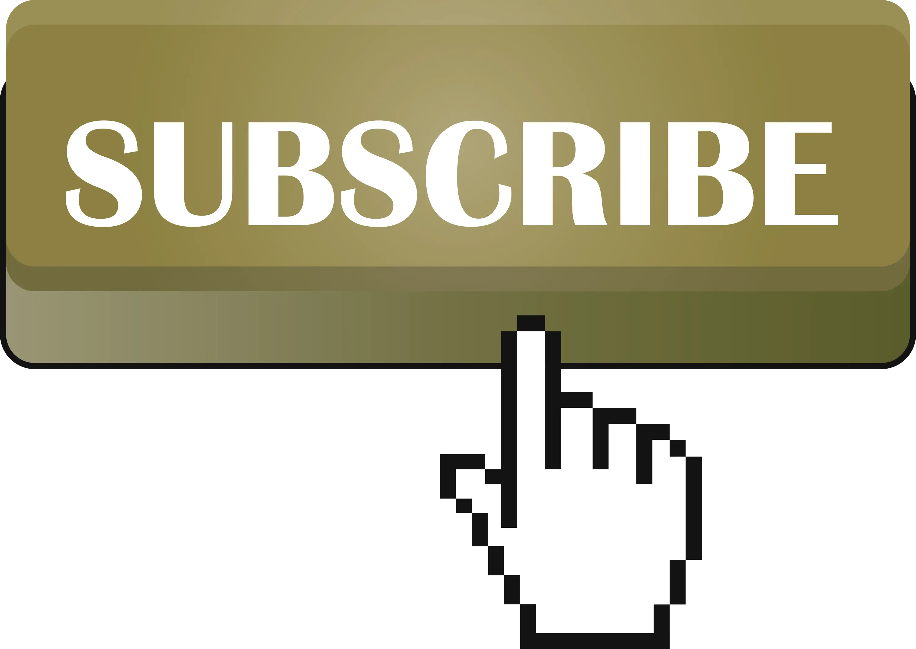 Green Subscribe Button Icon with Click Symbol