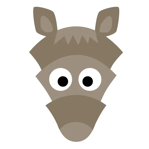 Cartoon Horse Face Illustration