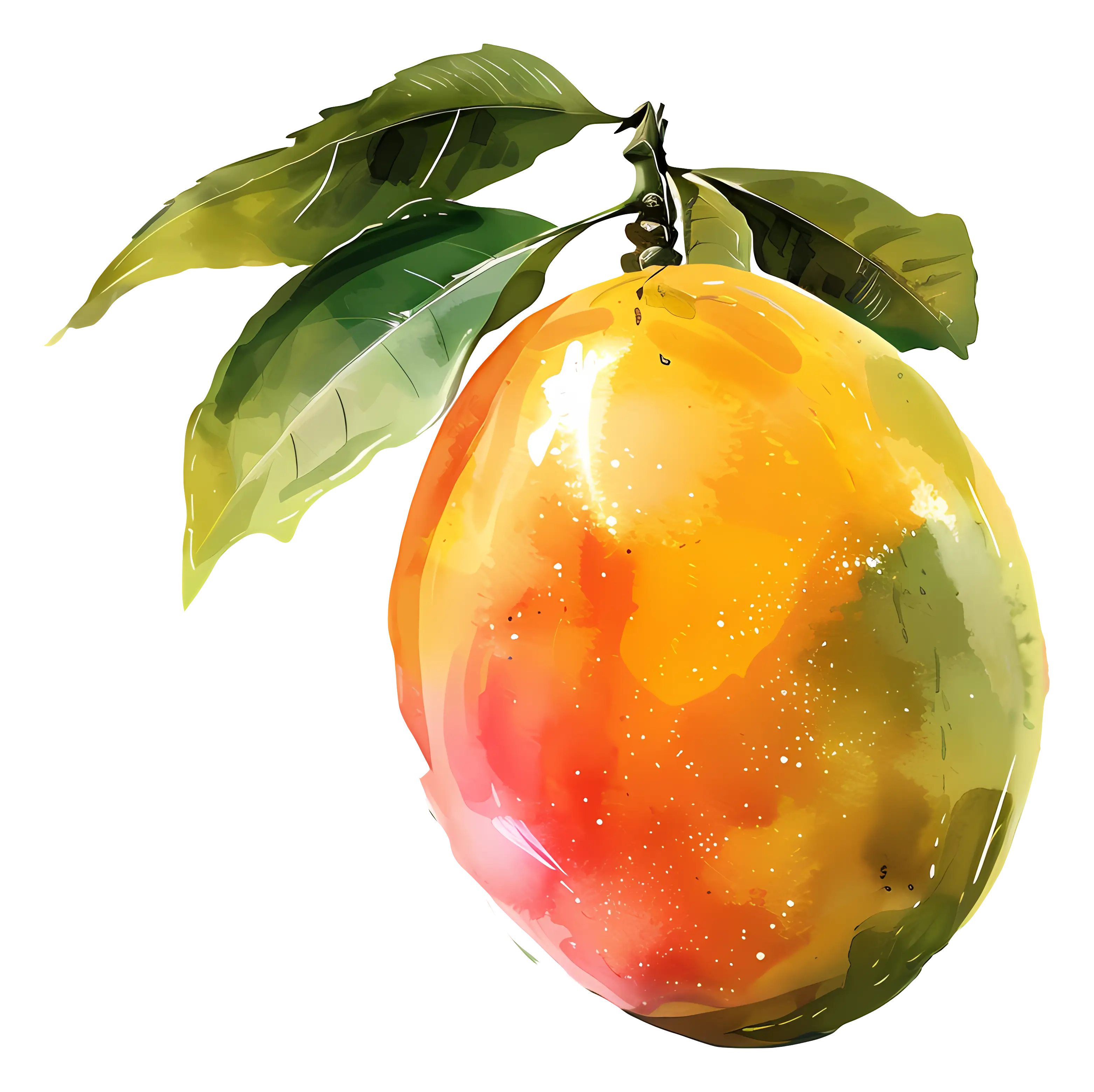 Watercolor Mango Illustration