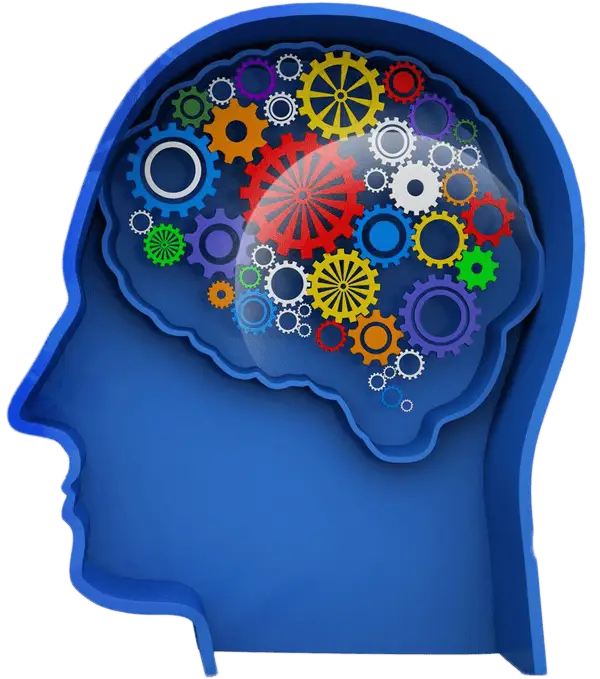 Brain Illustration with Gears for Concept Design