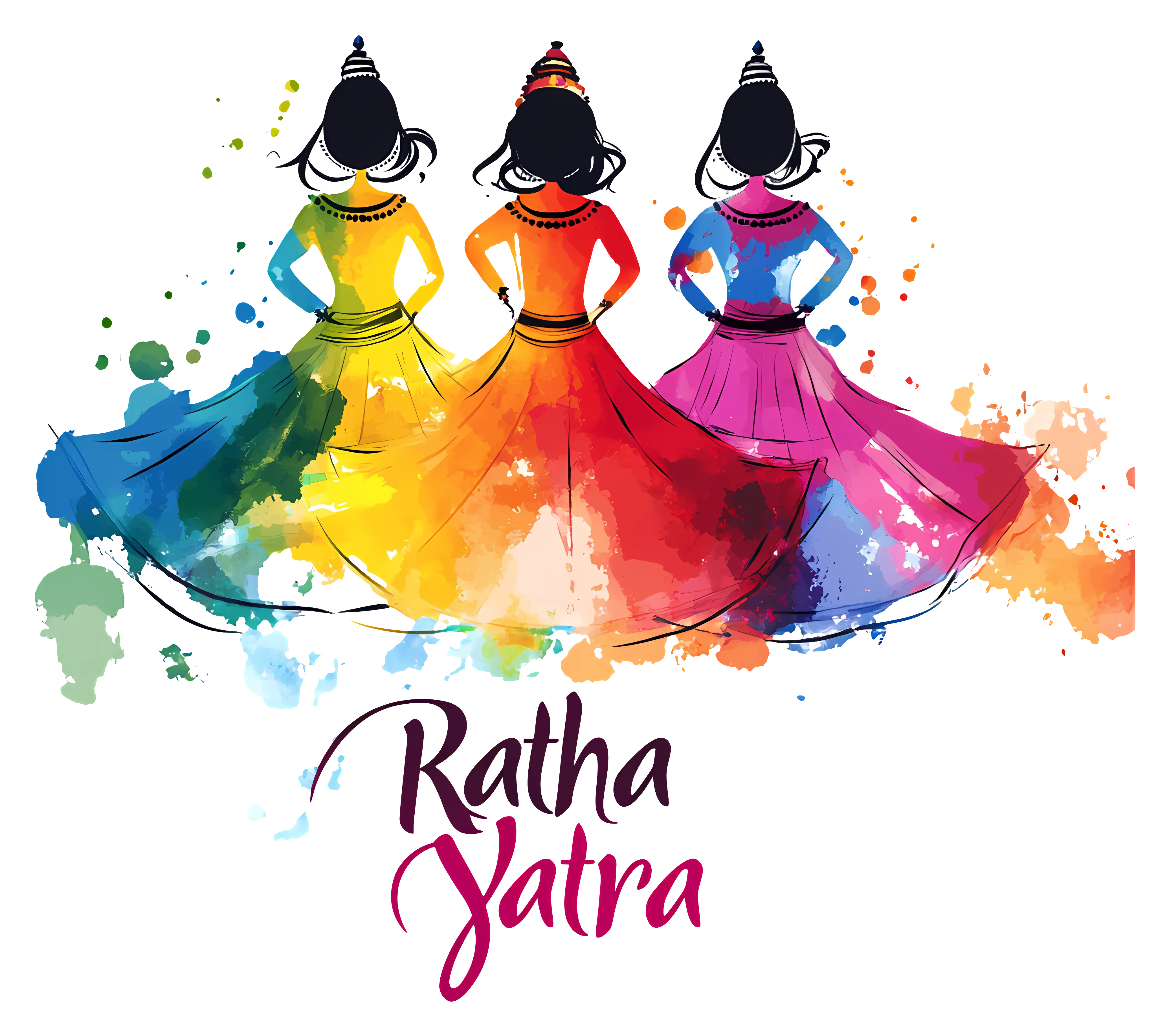 Colorful Dancers Celebrating Ratha Yatra