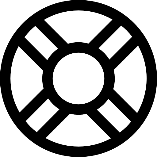 Black Life Buoy Icon Symbol