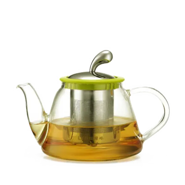 Glass Teapot with Tea and Strainer
