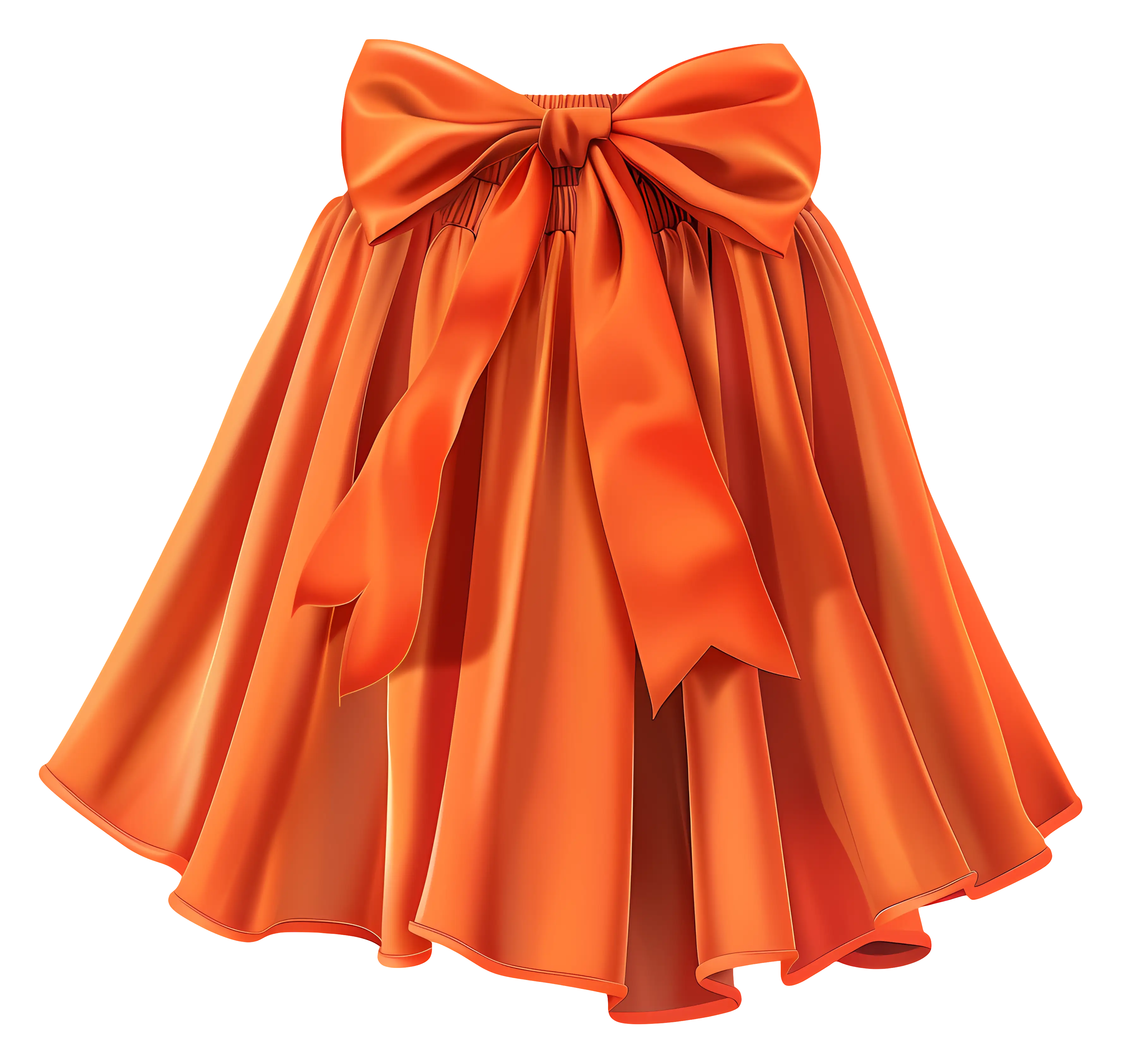 Stylish Orange Bow Skirt Illustration