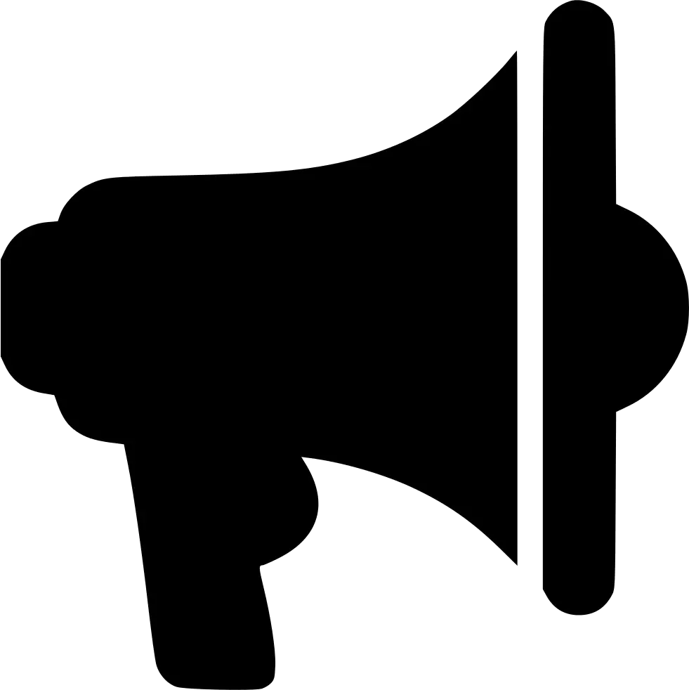 Black Megaphone Silhouette for Announcements