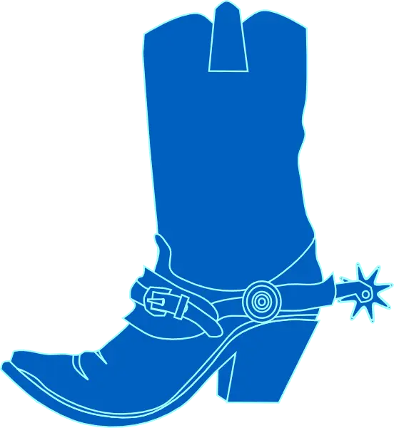 Blue Cowboy Boot Icon with Spurs