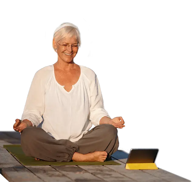 Elderly Woman Meditating for Wellness and Relaxation