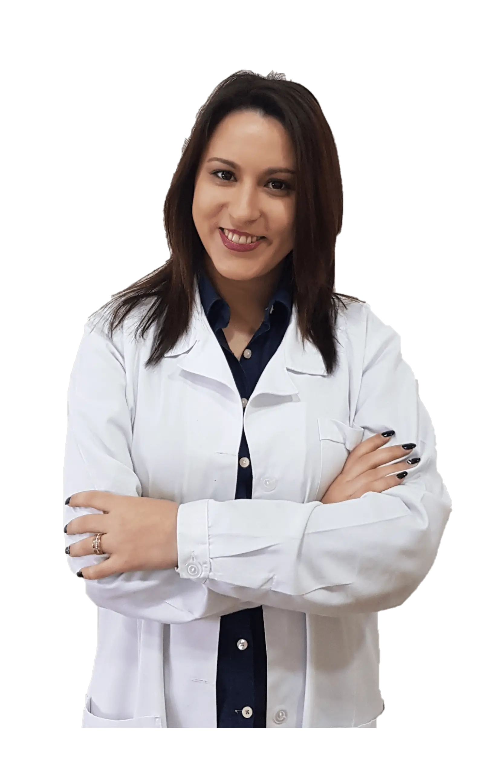 Smiling Female Doctor in White Coat