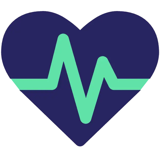 Blue Heart with Heartbeat Line for Medical Concept