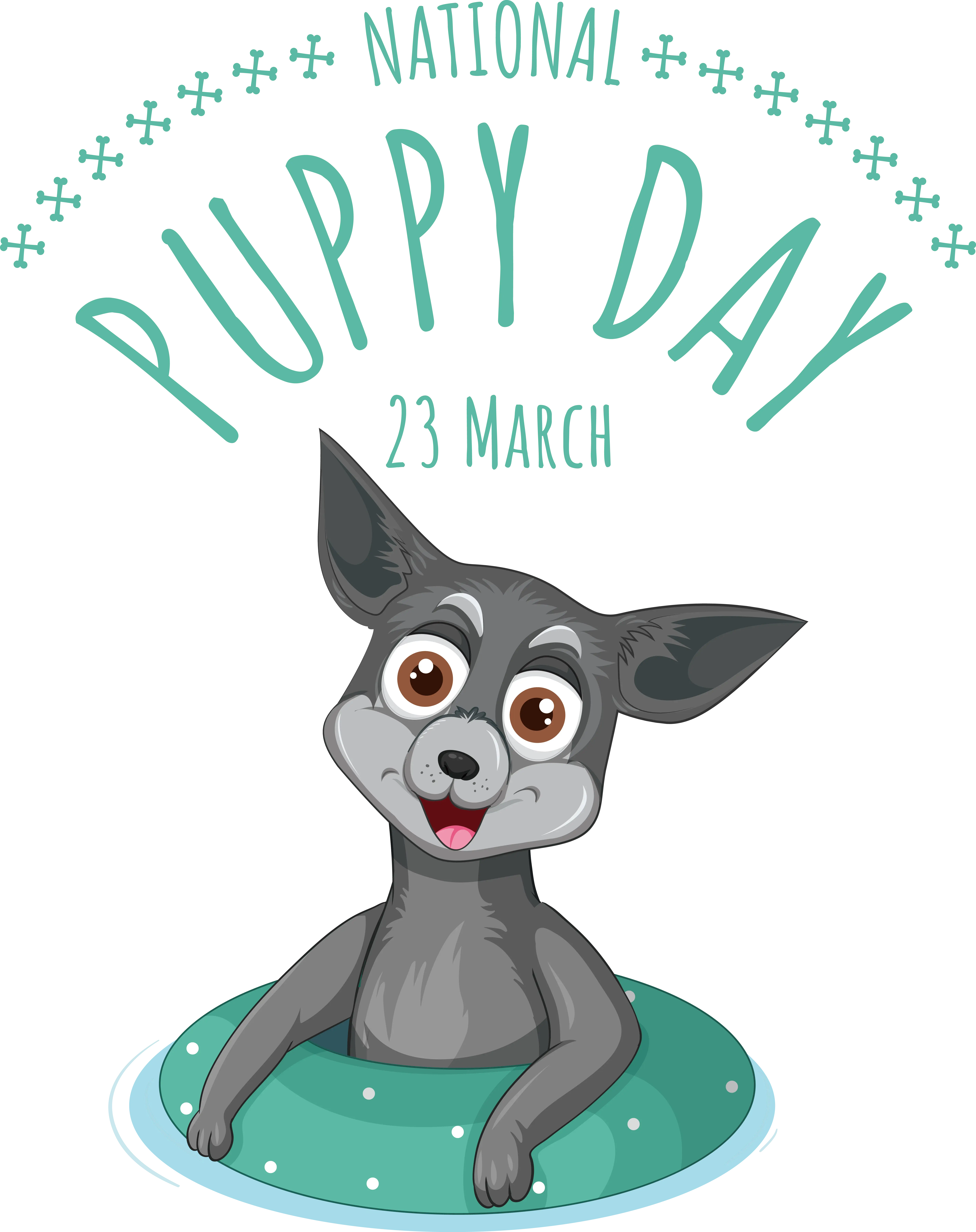 Gray Puppy Celebrating National Puppy Day