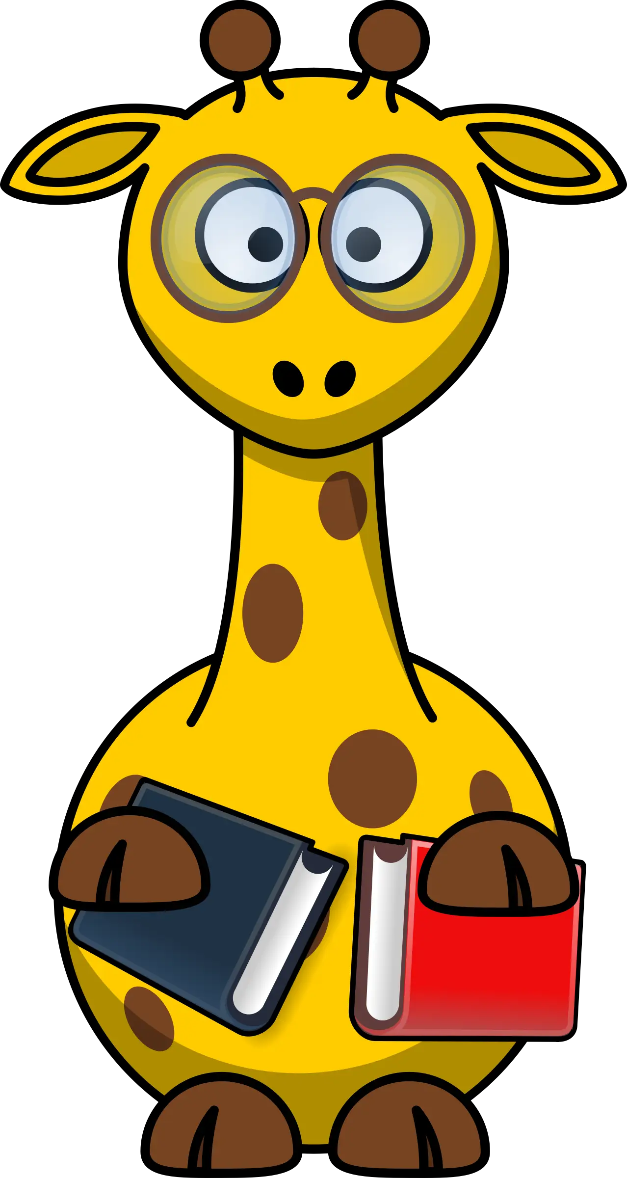 Cartoon Giraffe Holding Books for Kids&#039; Education Theme