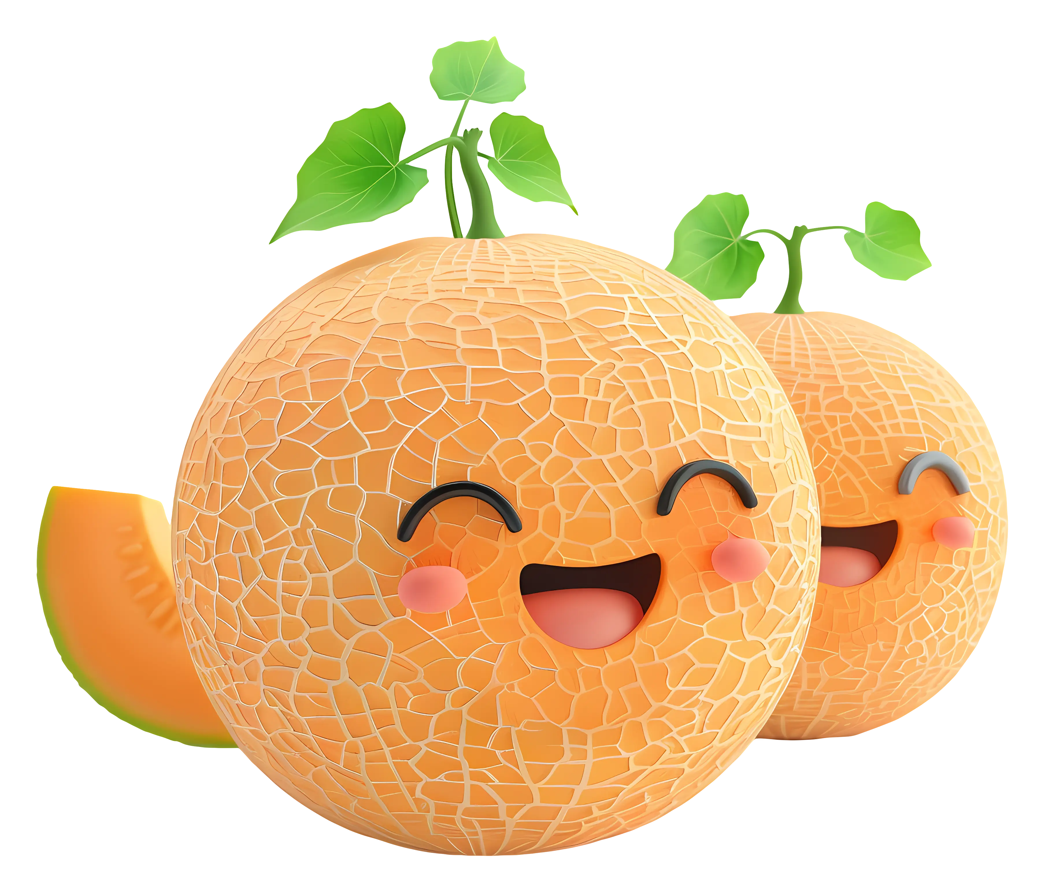 Happy Smiling Cartoon Cantaloupe