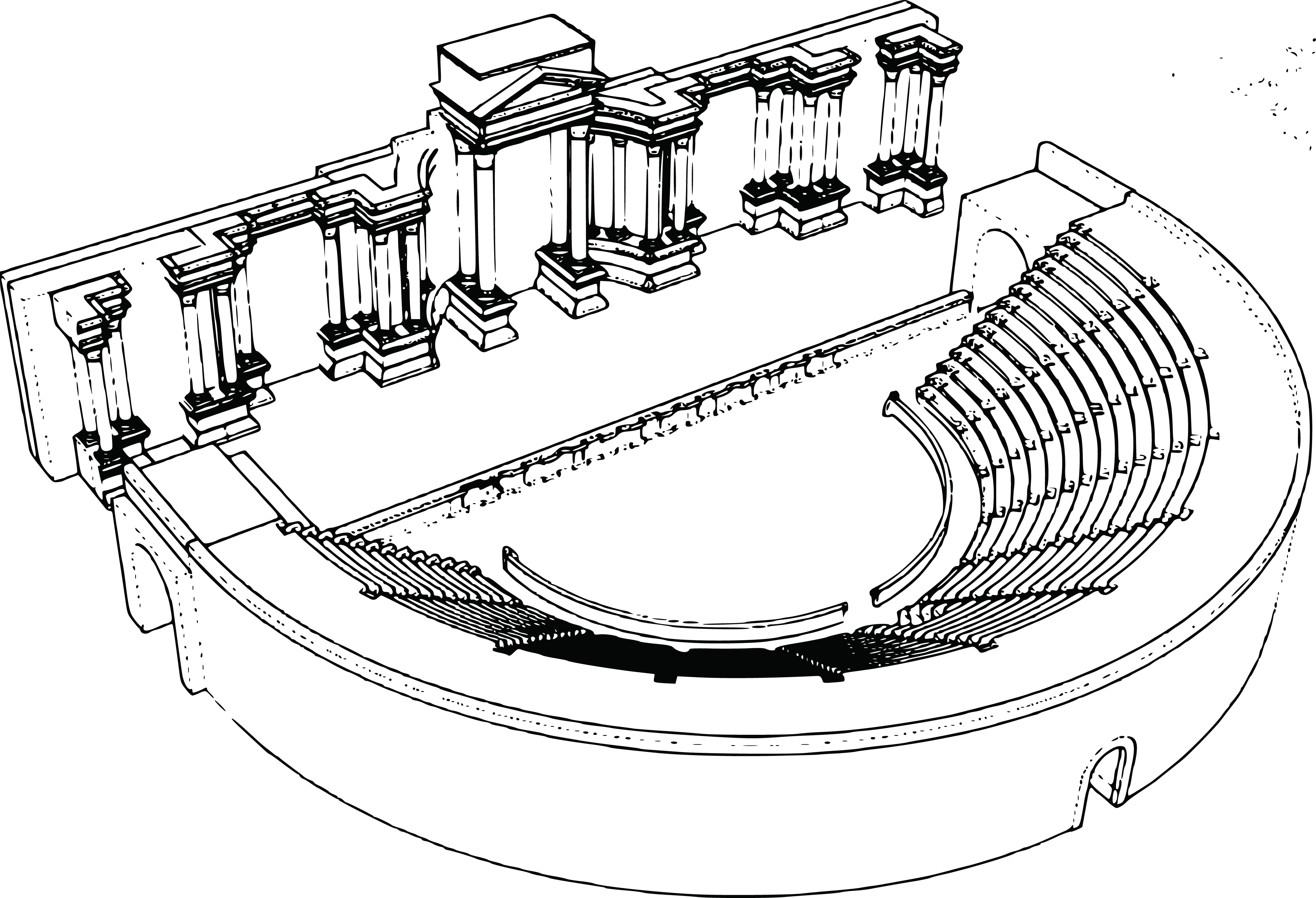 Sketch of Ancient Amphitheater