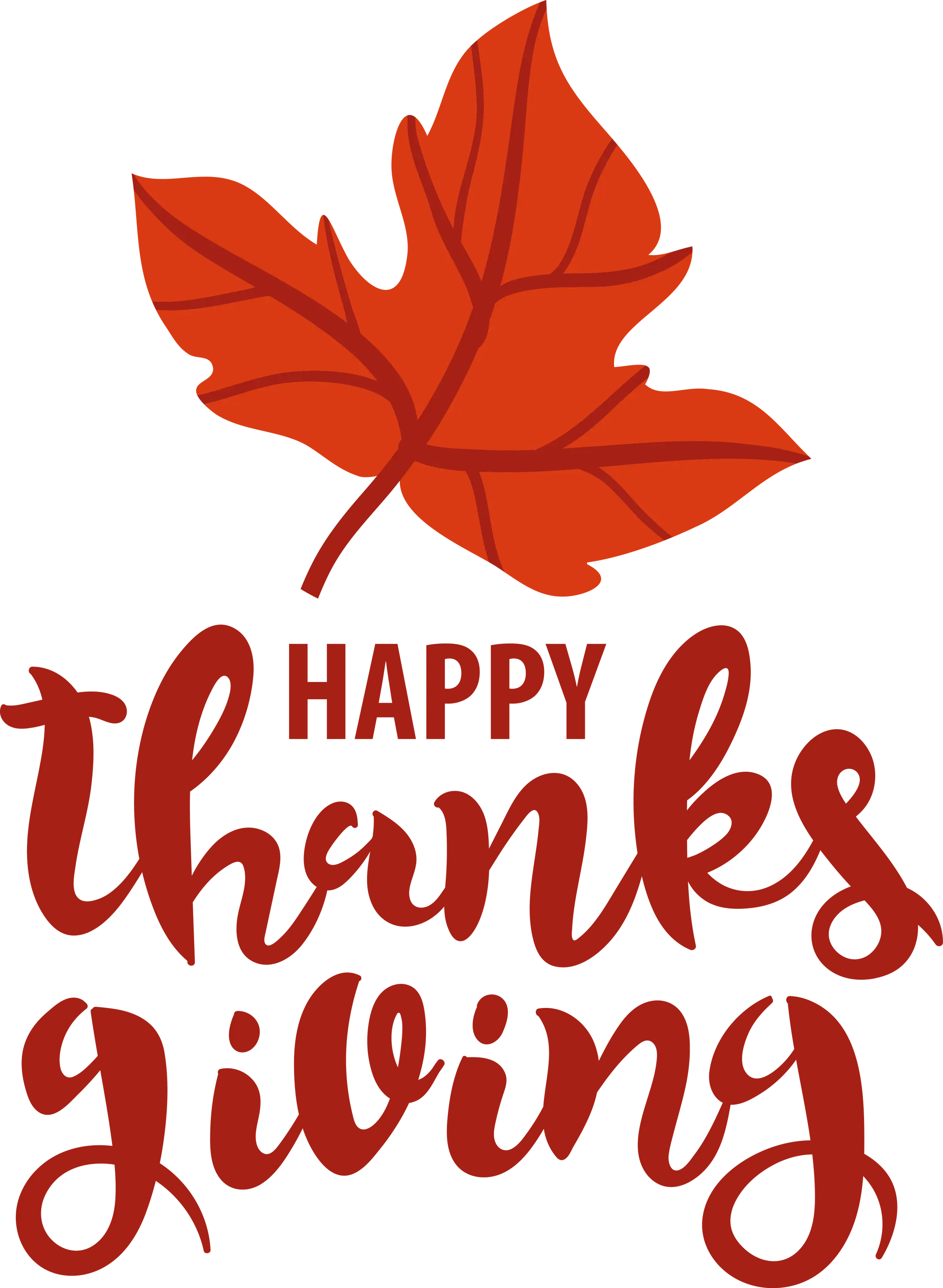 Thanksgiving Card with Leaf and Greeting