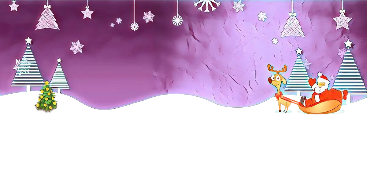 Festive Santa and Reindeer in Snowy Scene