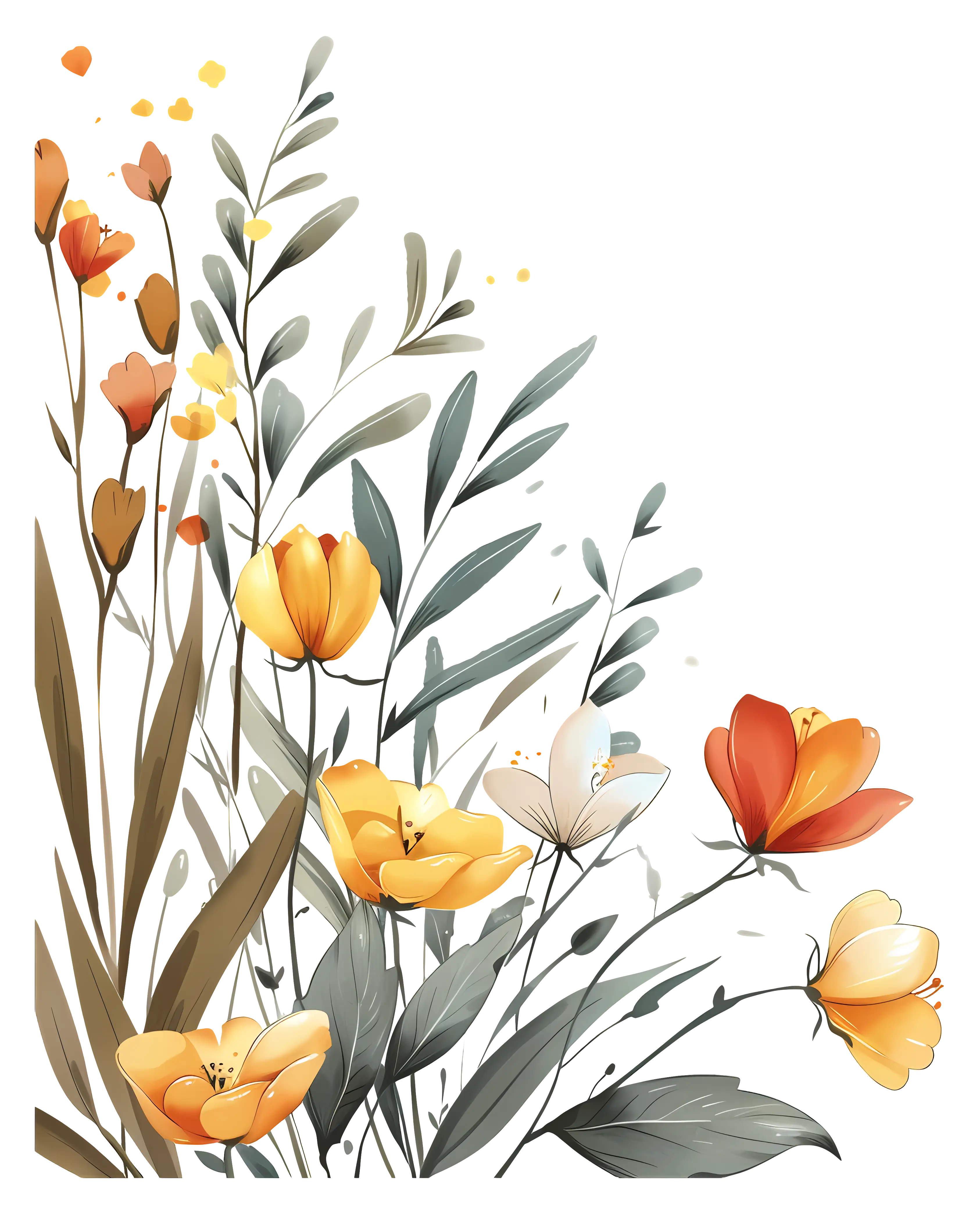 Hand-Painted Yellow Flower Illustration
