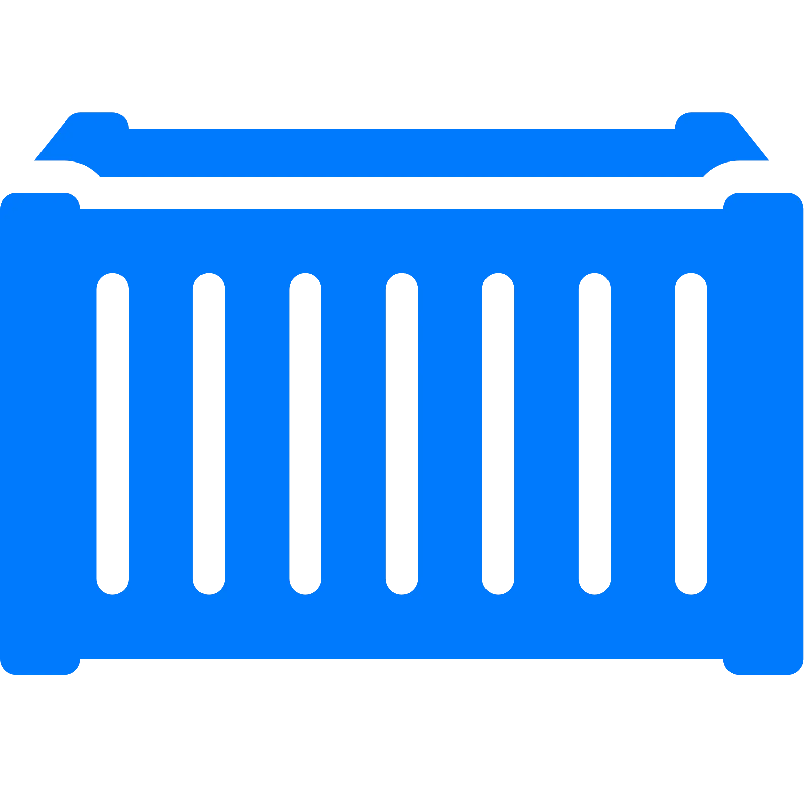 Blue Shipping Container Icon for Logistics