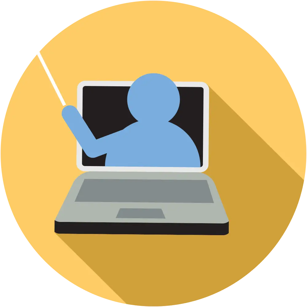 Online Teaching on Laptop Illustration