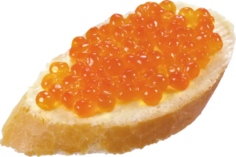 Bread with Red Caviar Topping