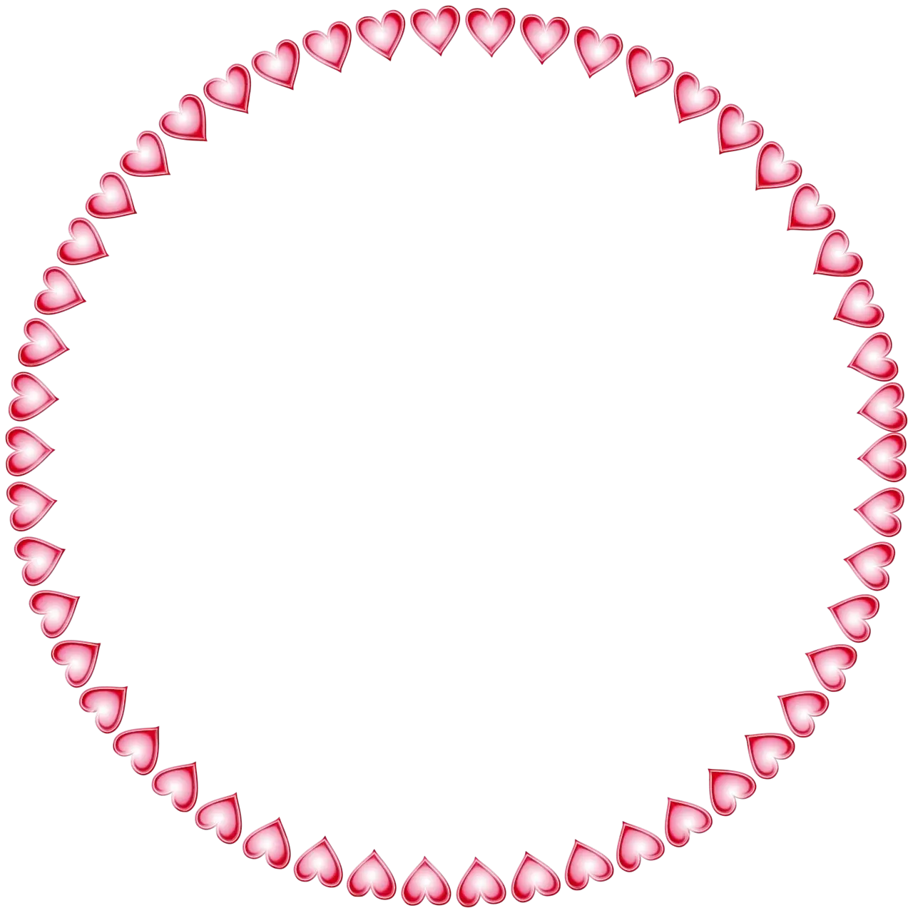 Pink Heart Circle Frame Illustration