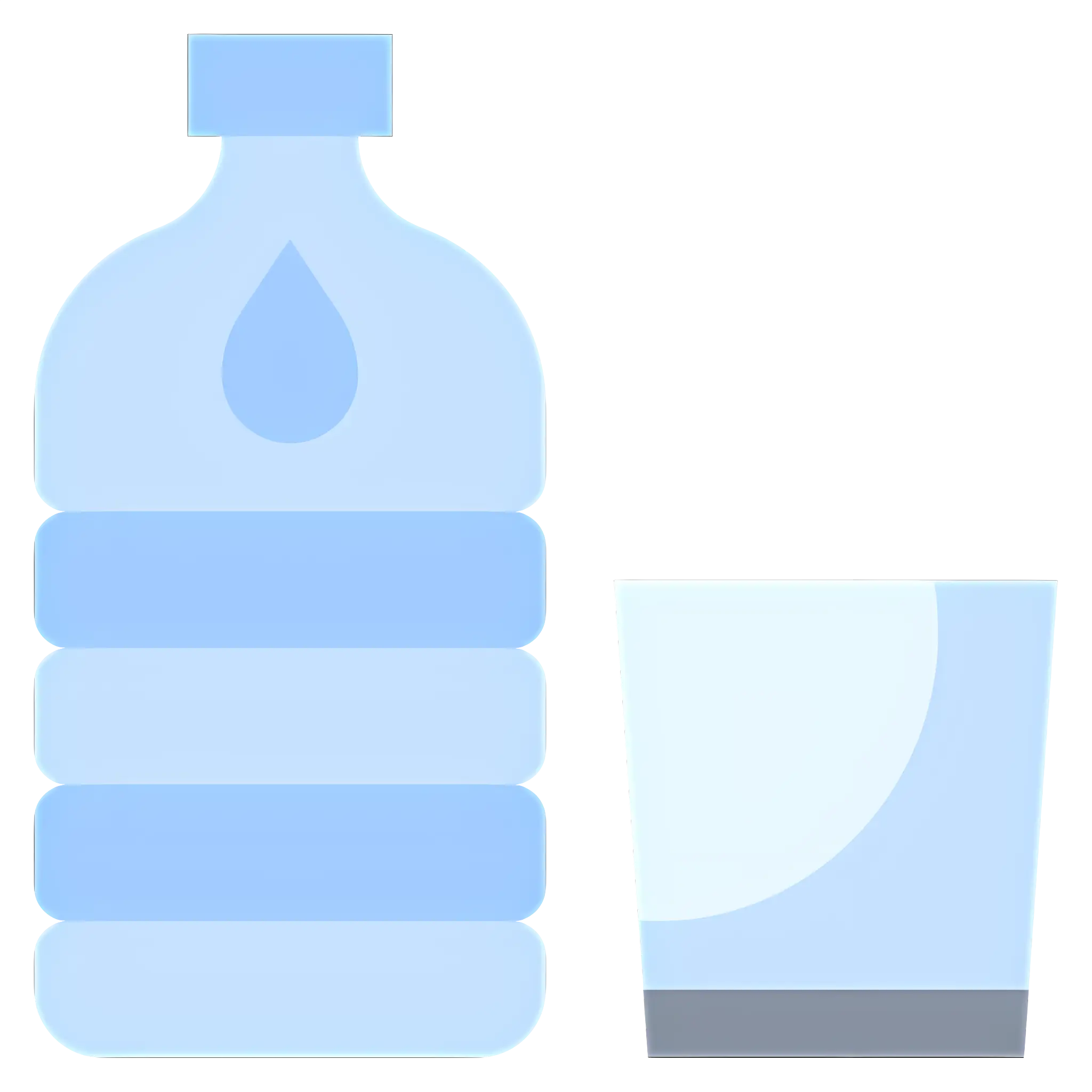 Bottle and Glass of Water Illustration
