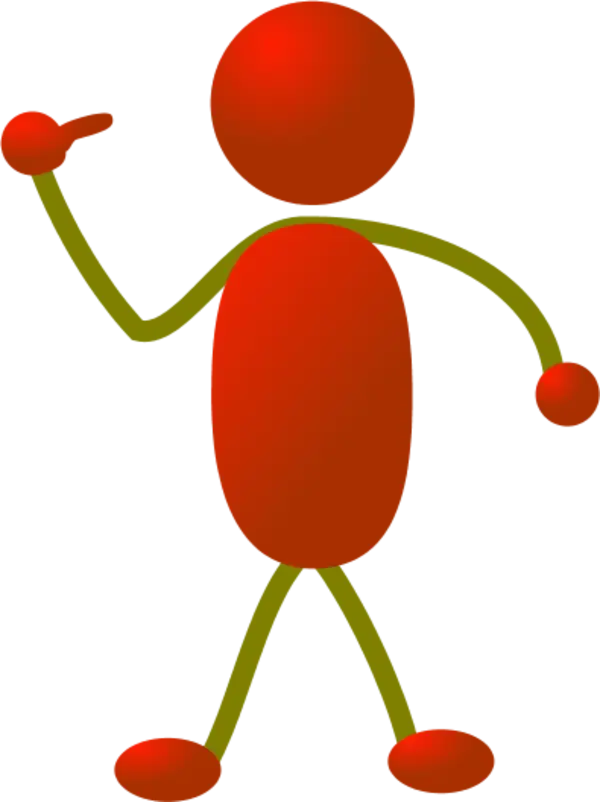 Red Stick Figure Cartoon Character