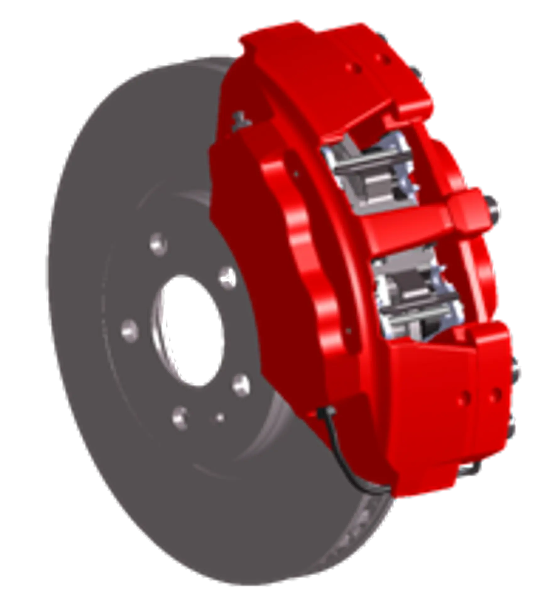 Red Brake Caliper for Automotive Use