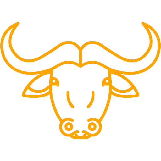 Yellow Outline Bull Head