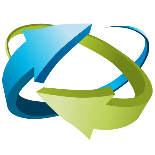 Blue and Green Arrows Symbol