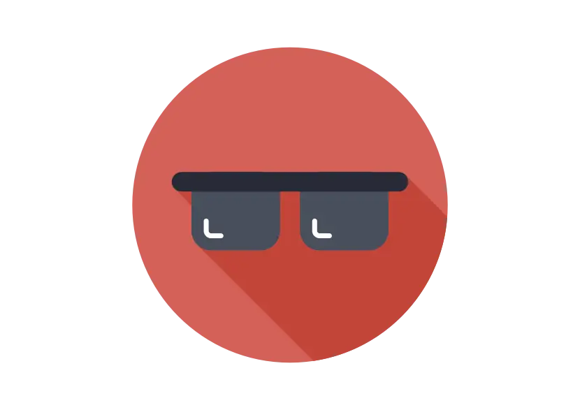 Flat Design Sunglasses in Red Circle