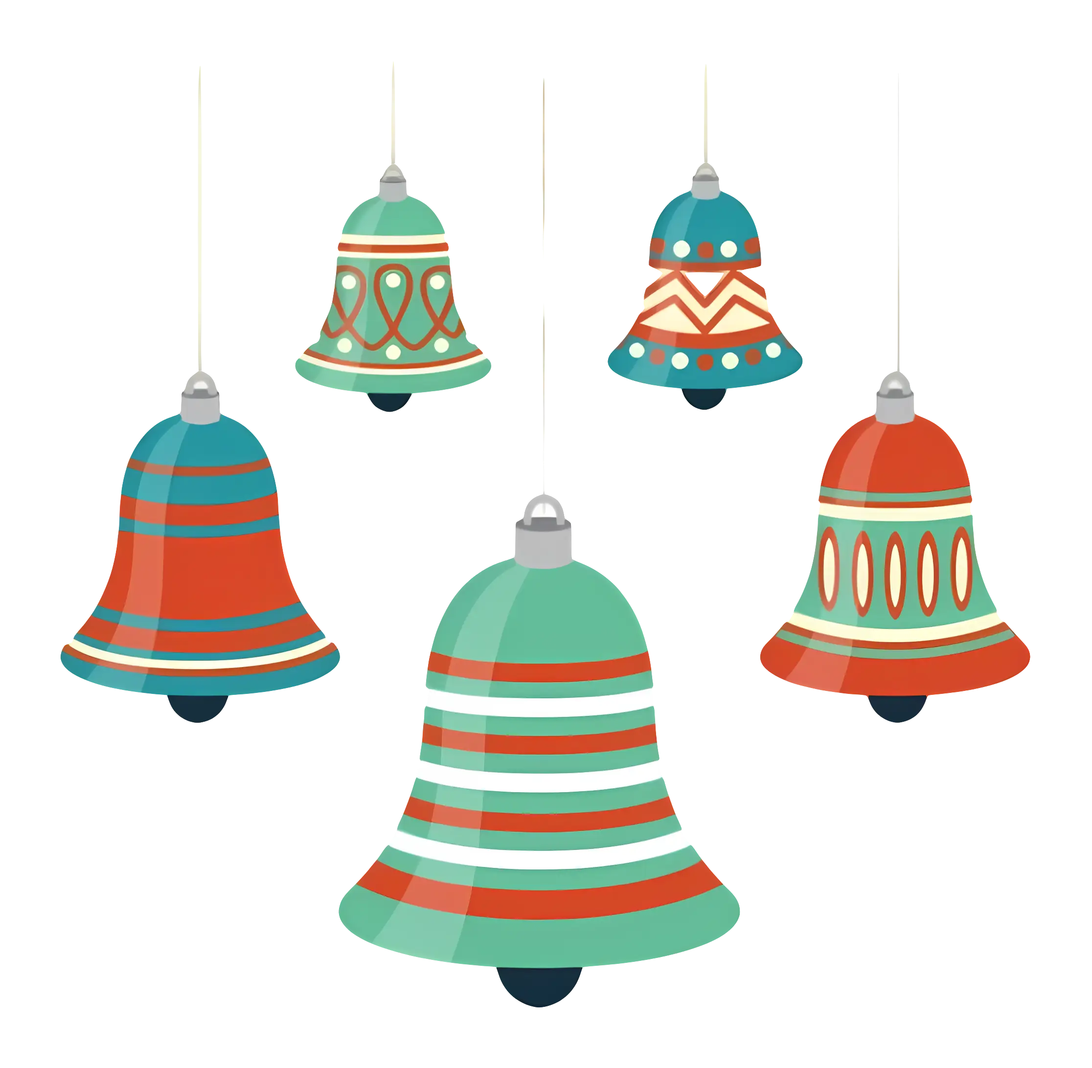 Colorful Decorative Bells for Christmas