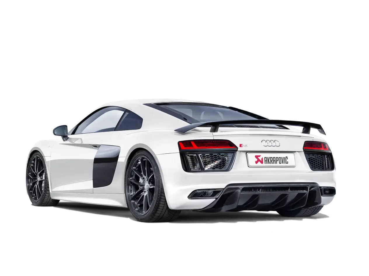 High-Performance White Sports Car Rear View