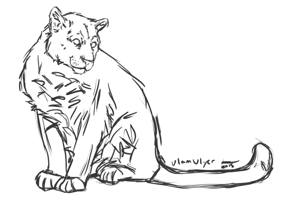 Lion Cub Sketch in Pencil Art Style