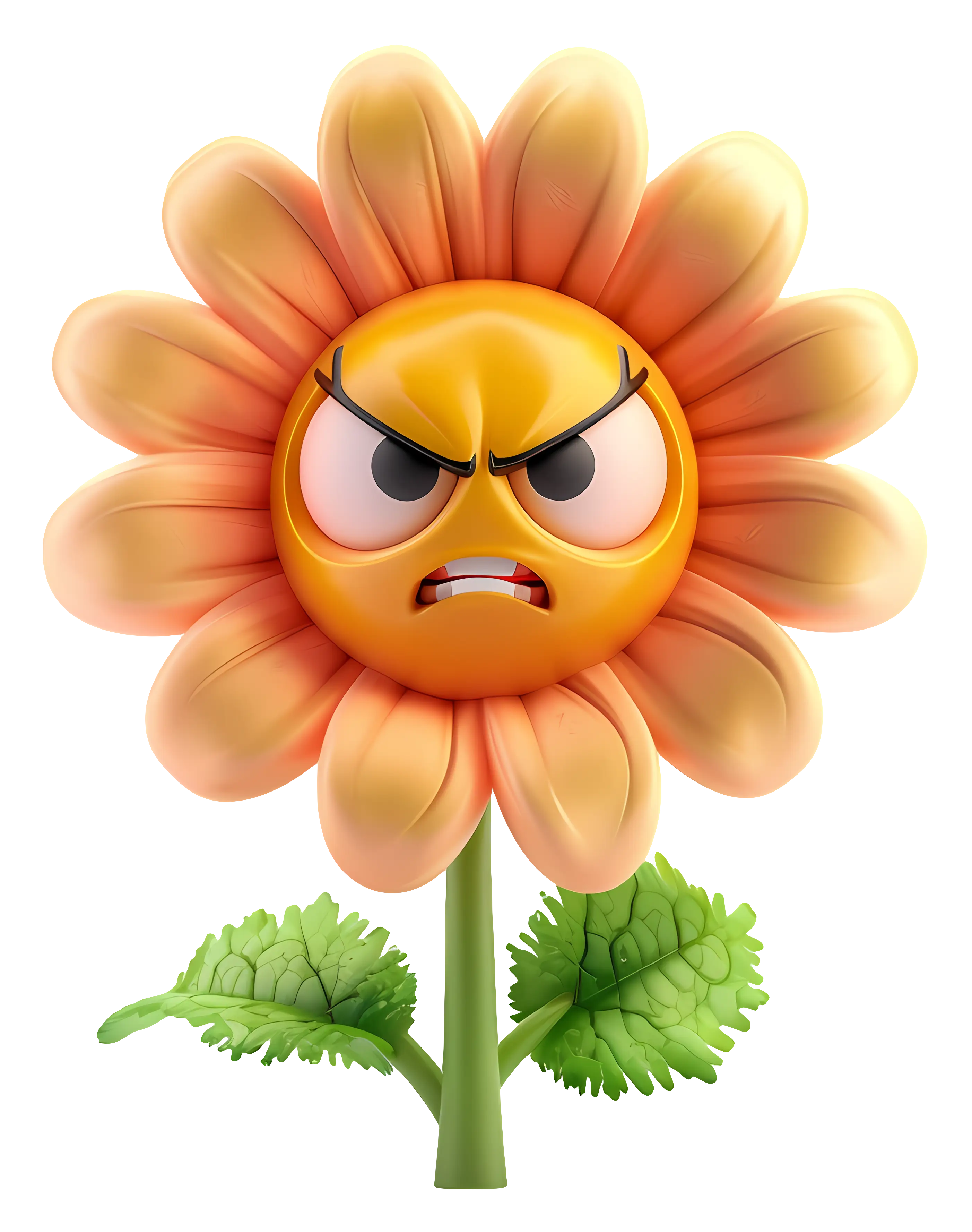 Angry Flower Cartoon Character
