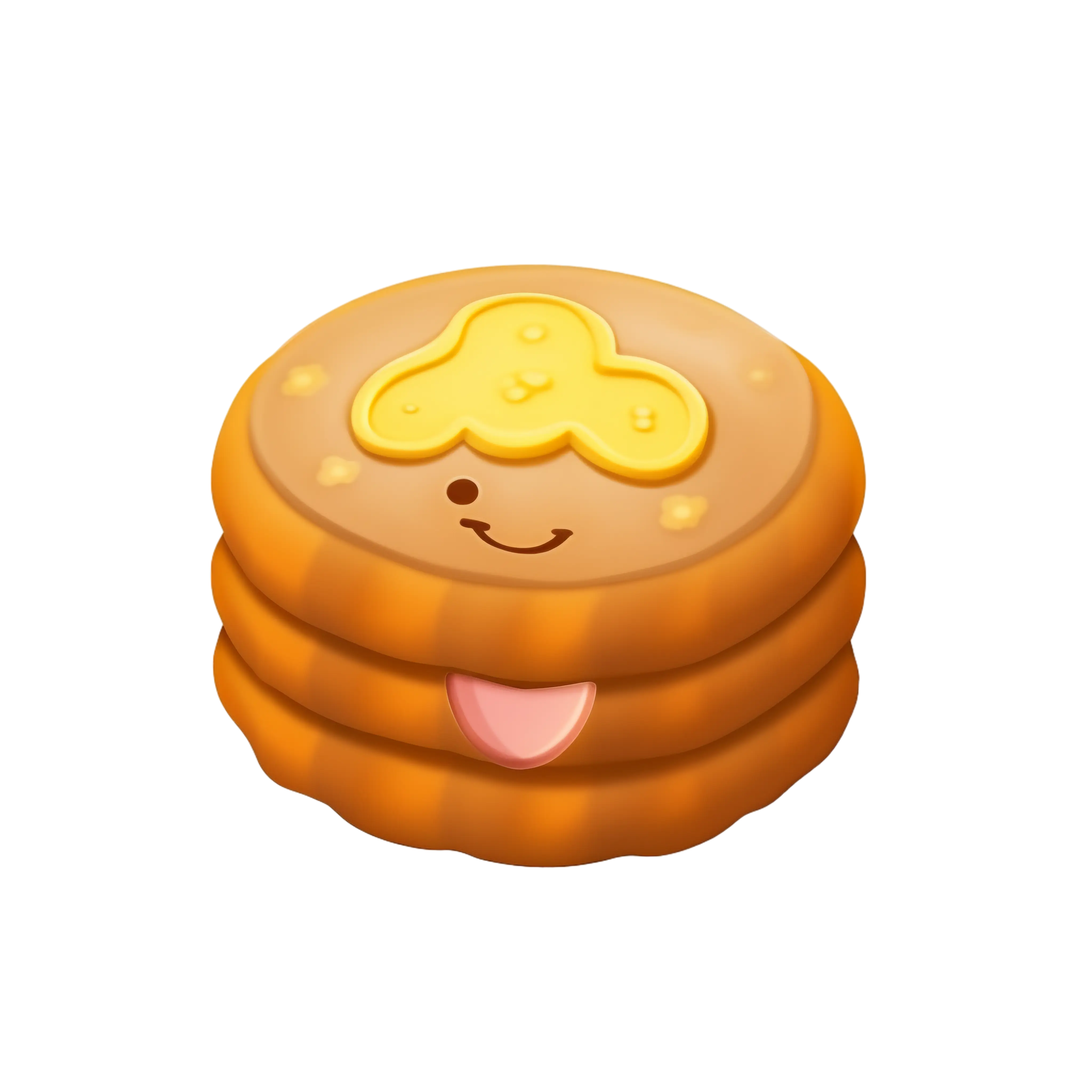 Cute Smiling Pancake with Butter
