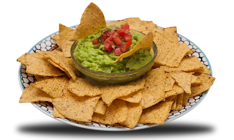 Nachos and Guacamole Snack Plate