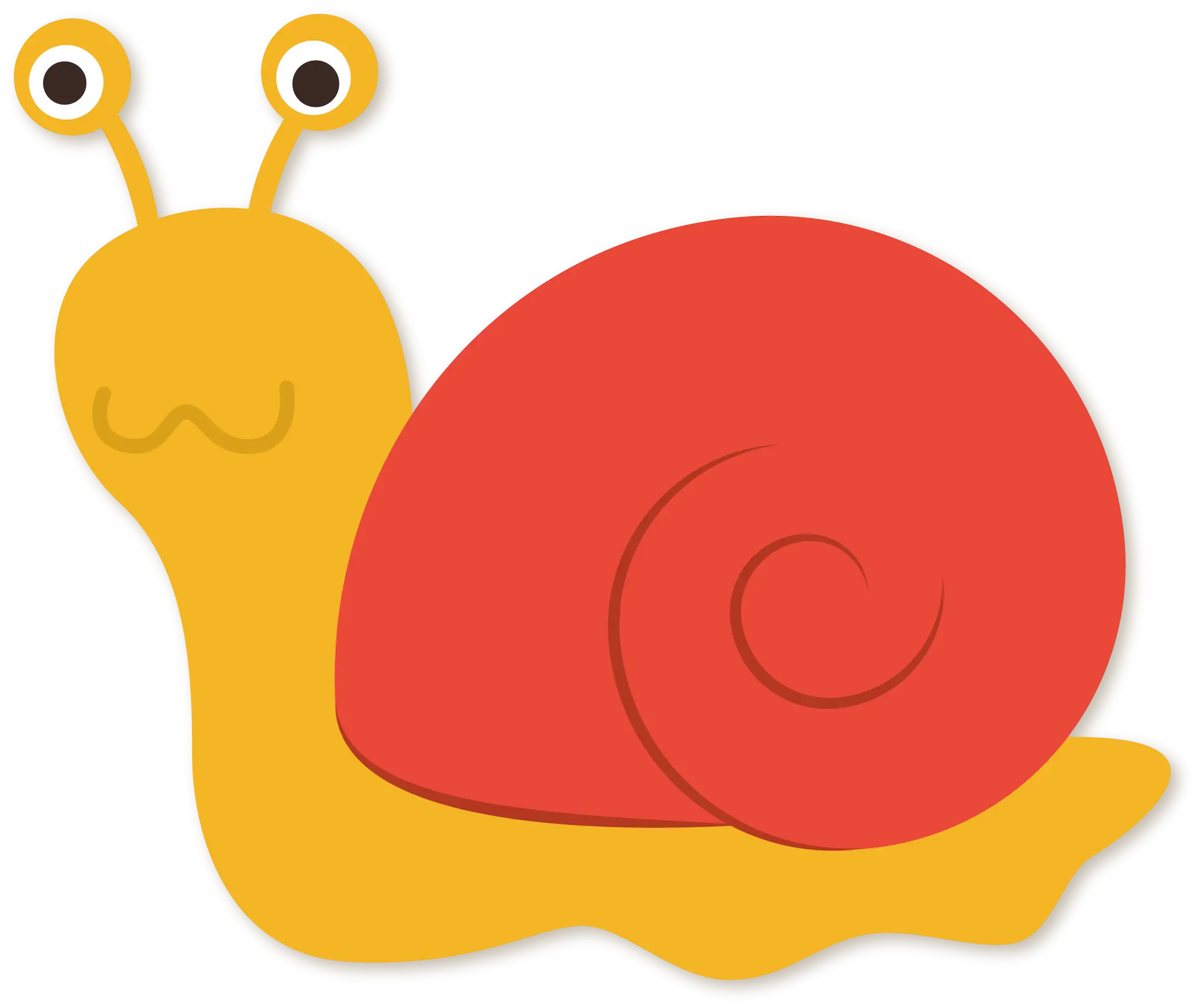 Cute Yellow and Red Snail
