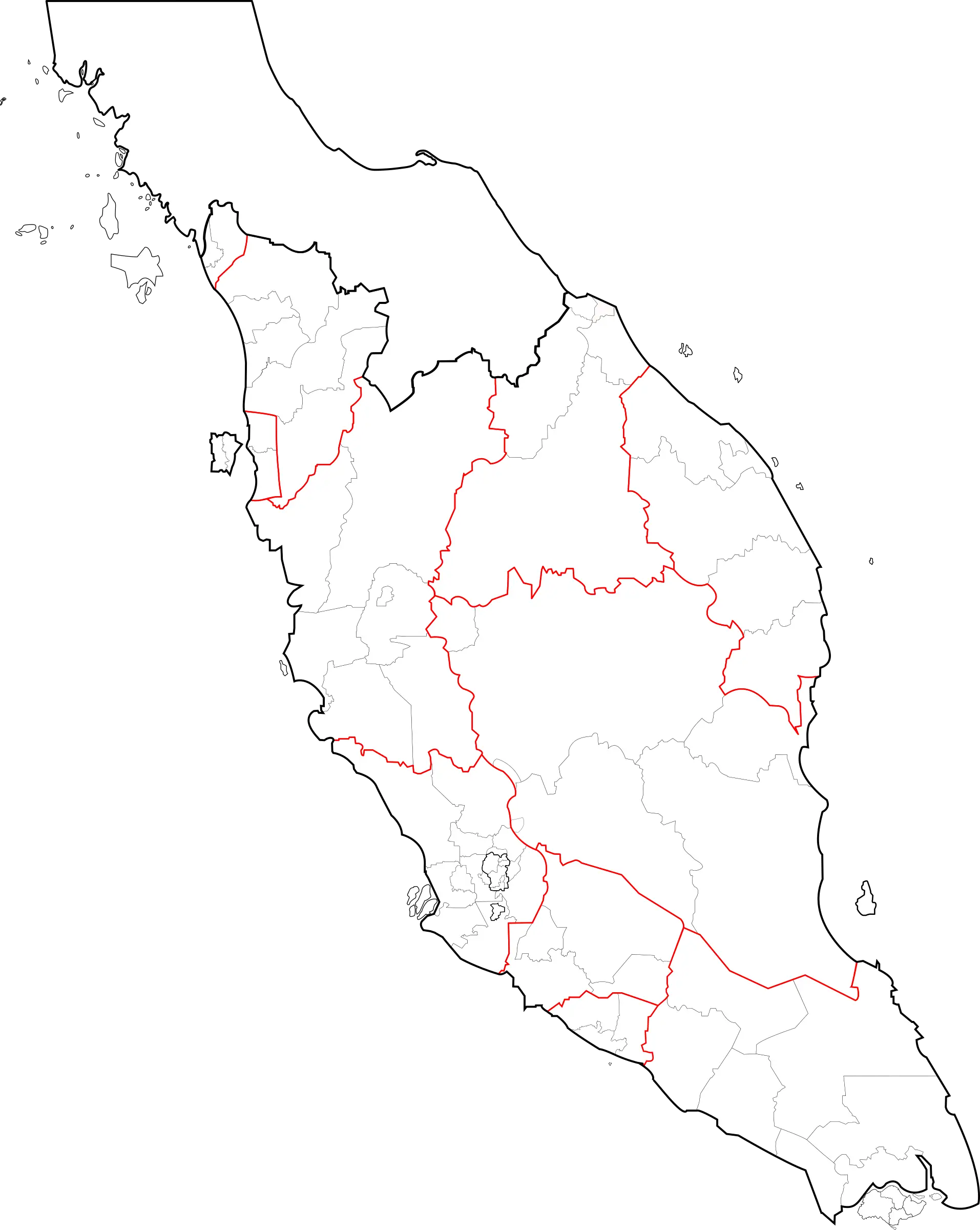 Peninsular Malaysia Map Outline