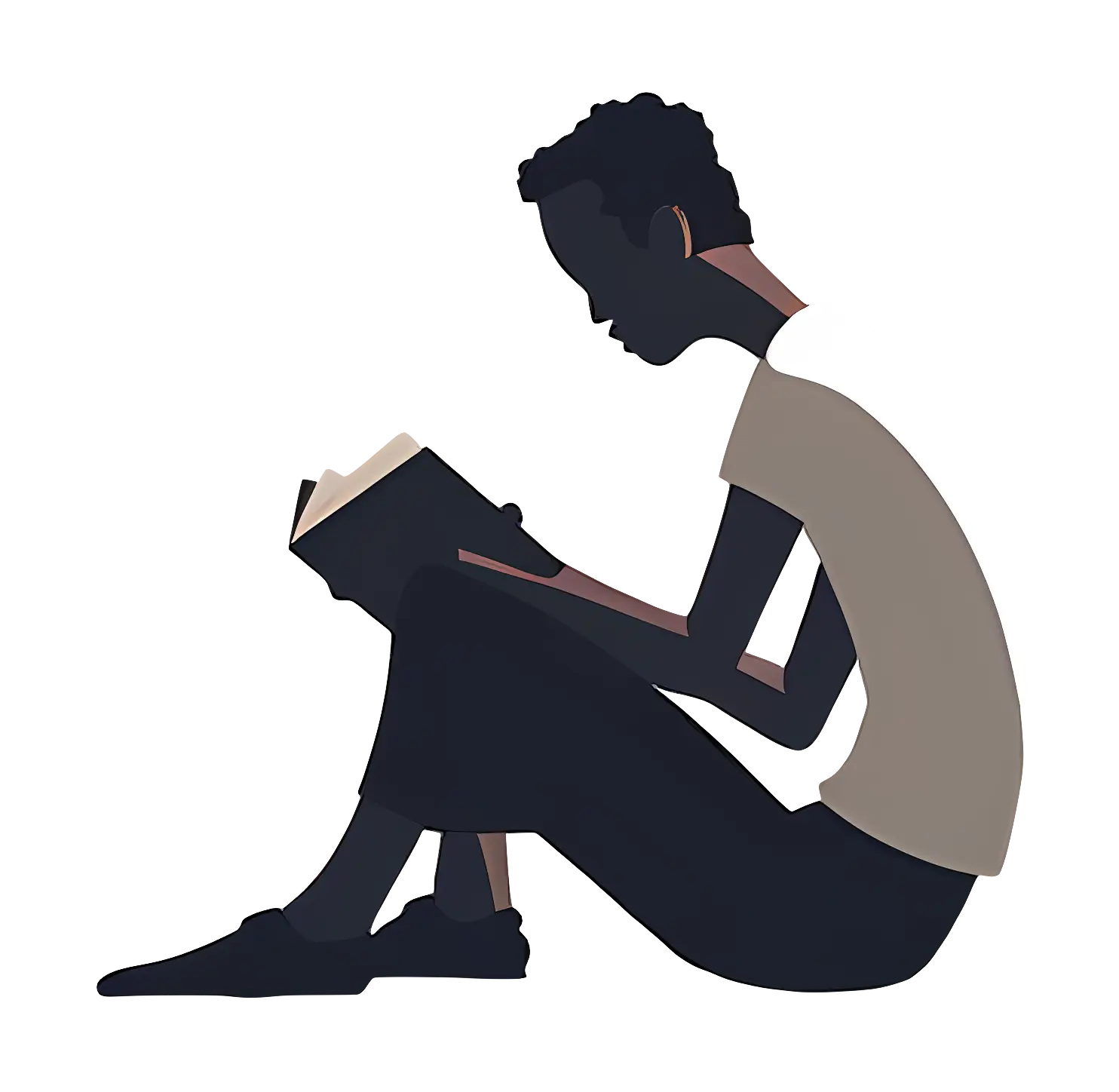 Person Sitting and Reading a Book
