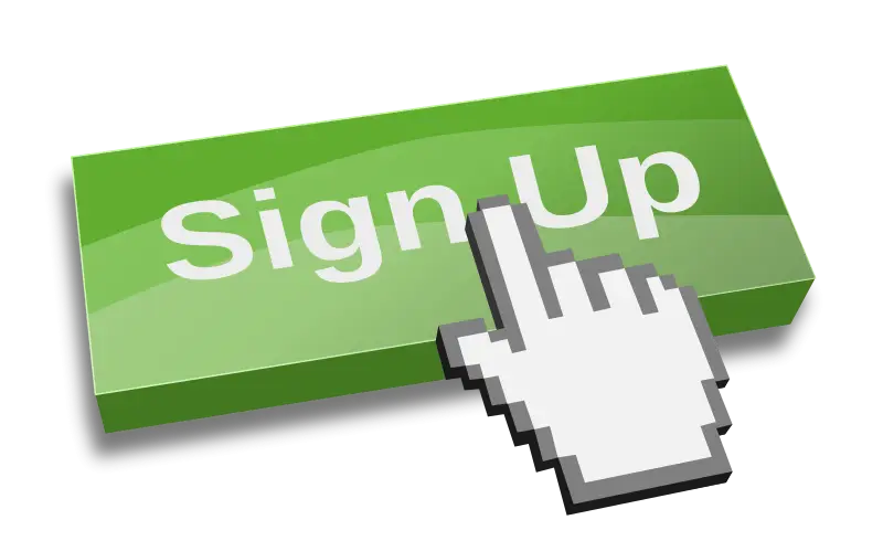 Green Sign Up Button with Cursor