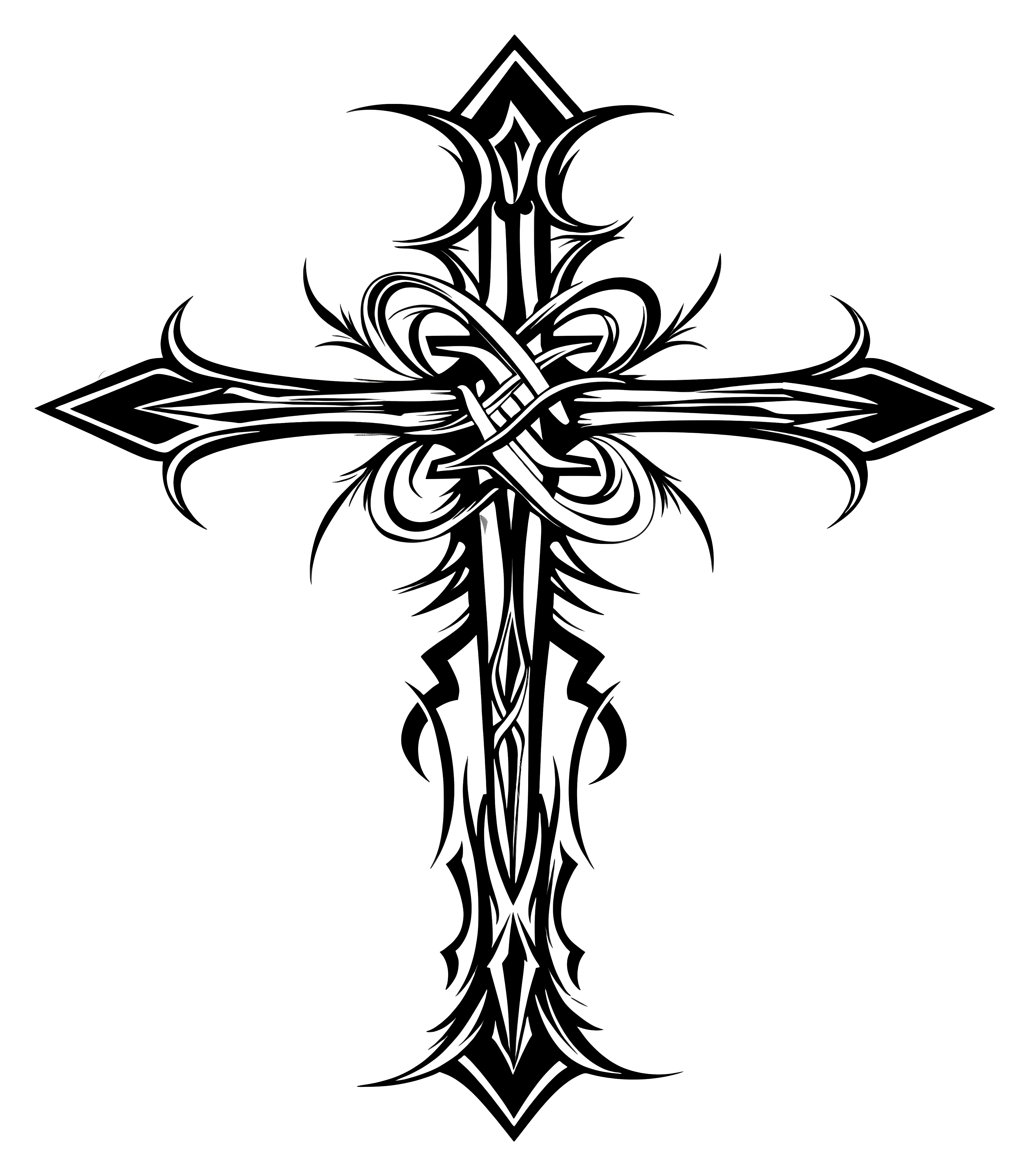 Intricate Tribal Cross Design