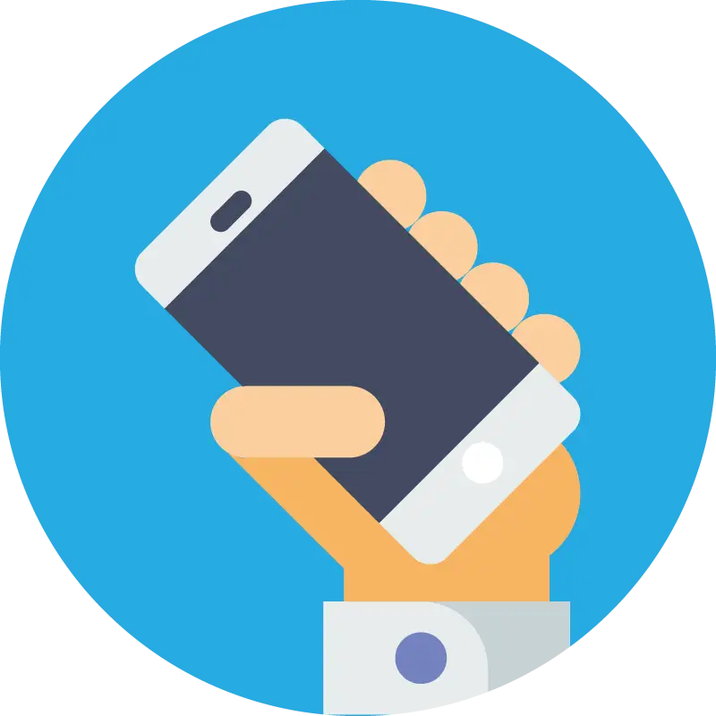 Modern Icon of Hand Holding Smartphone