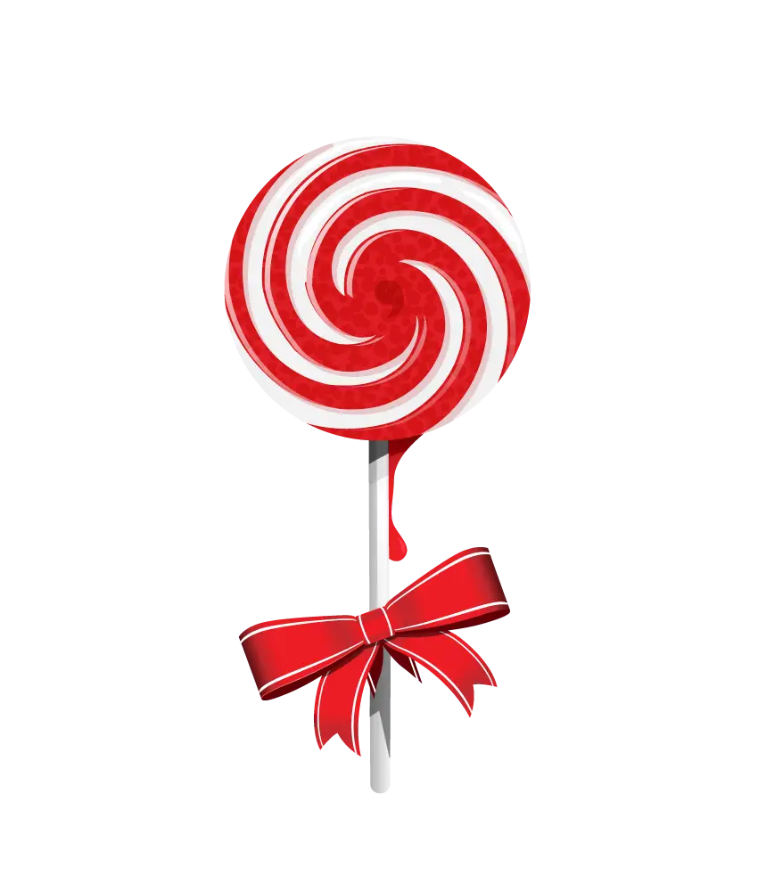 Red Swirl Lollipop with Ribbon Decoration