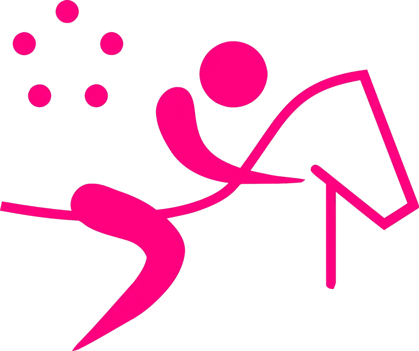 Pink Horse Riding Symbol Representation