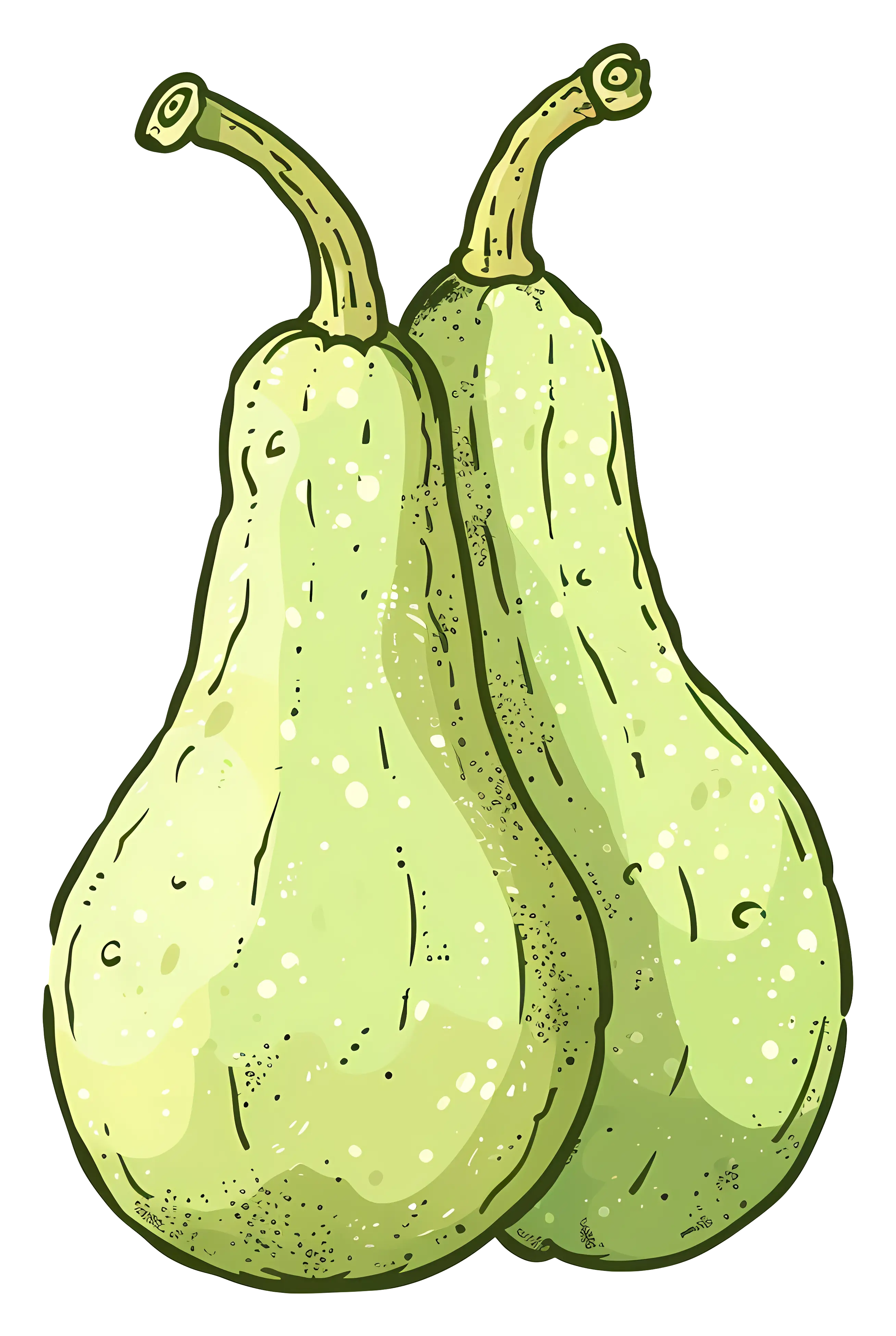 Two Fresh Bottle Gourds Illustration