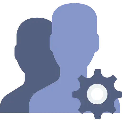 User Account Icon with Gear for Settings