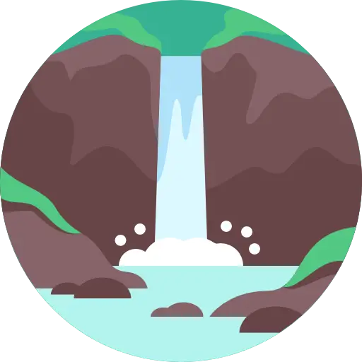 Serene Waterfall in Rocky Landscape