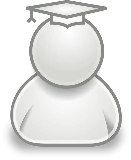 Gray Graduate Icon with Cap