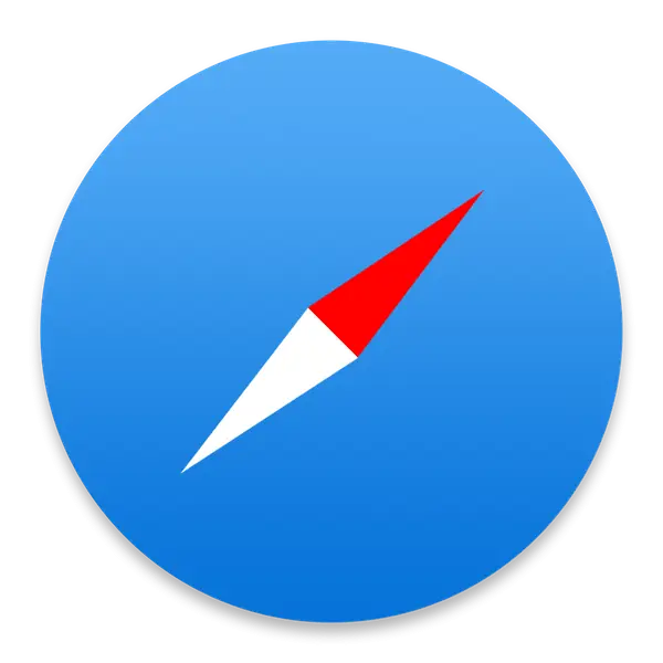 Blue Compass App Icon for Navigation